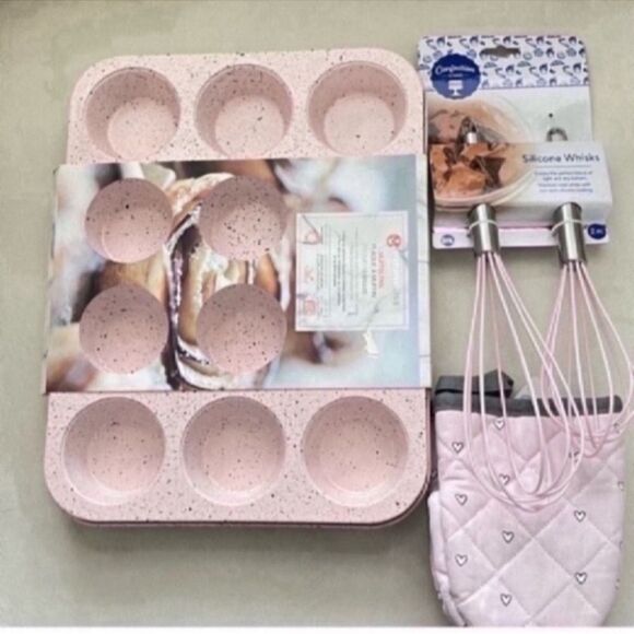 New Speckled pastel pink bakeware Bundle - Picture 6 of 10
